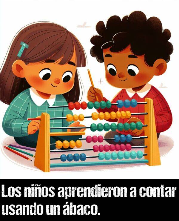 baco: Los nios aprendieron a contar usando un baco.