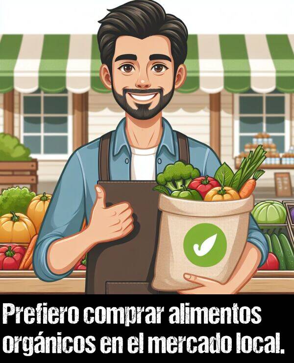 prefiero: Prefiero comprar alimentos orgnicos en el mercado local.