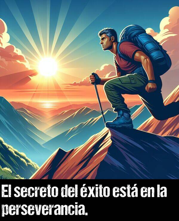 xito: El secreto del xito est en la perseverancia.