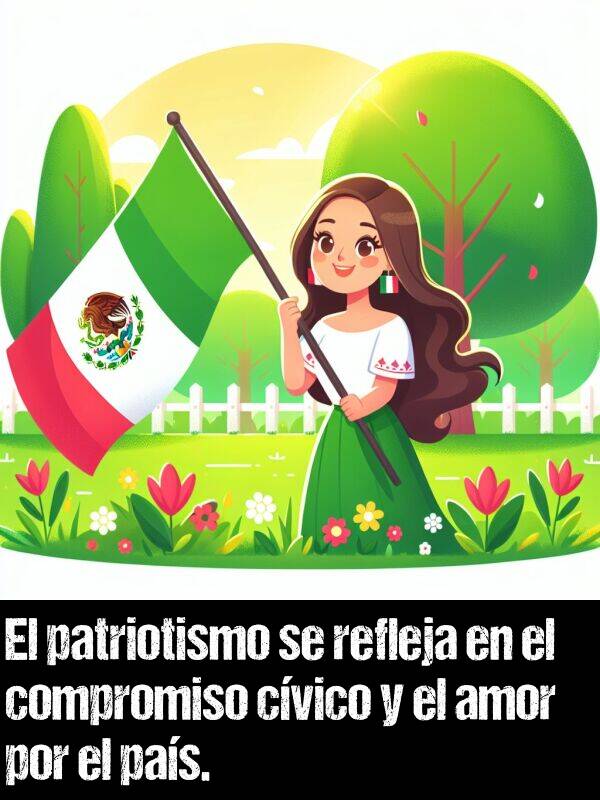 cvico: El patriotismo se refleja en el compromiso cvico y el amor por el pas.