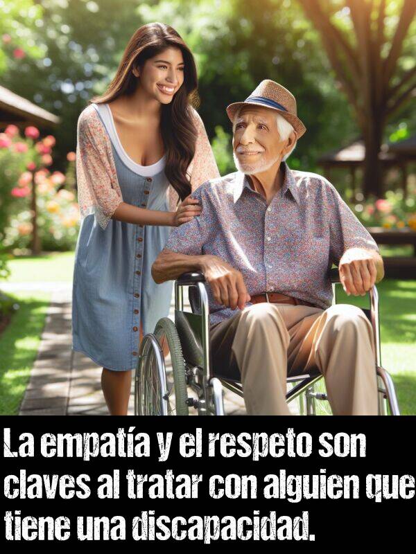 claves: La empata y el respeto son claves al tratar con alguien que tiene una discapacidad.
