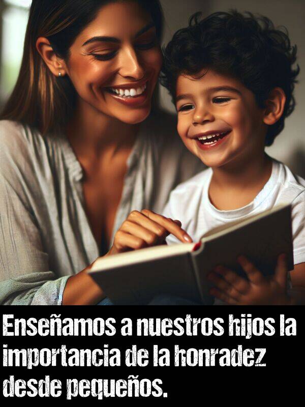 hijos: Enseamos a nuestros hijos la importancia de la honradez desde pequeos.