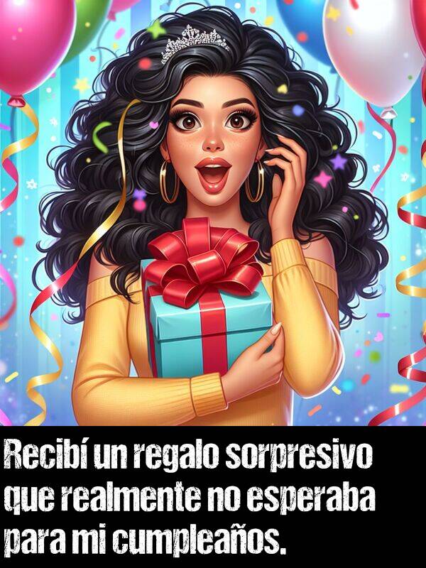 recib: Recib un regalo sorpresivo que realmente no esperaba para mi cumpleaos.