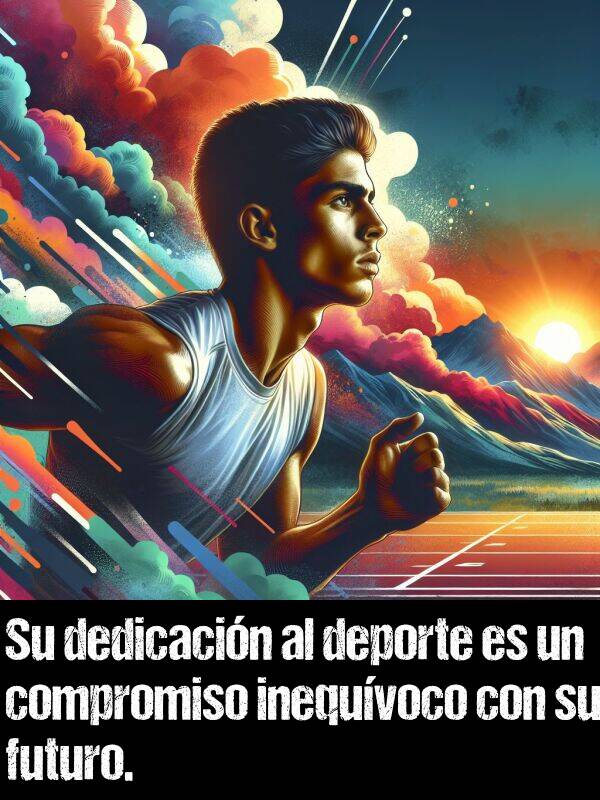 futuro: Su dedicacin al deporte es un compromiso inequvoco con su futuro.