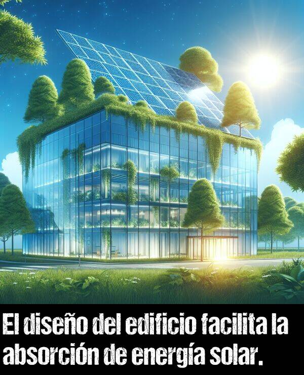 facilita: El diseo del edificio facilita la absorcin de energa solar.