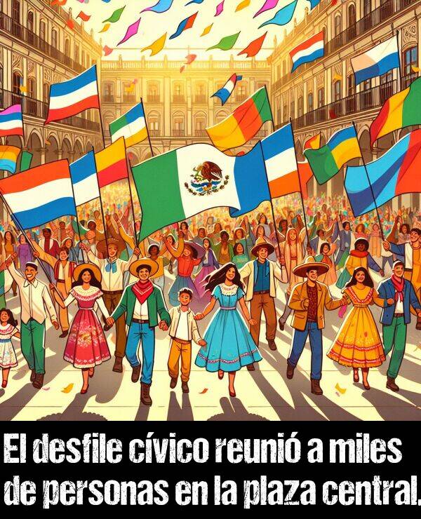 cvico: El desfile cvico reuni a miles de personas en la plaza central.