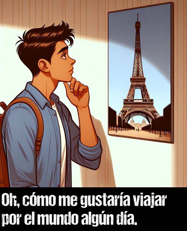 algn: Oh, cmo me gustara viajar por el mundo algn da.