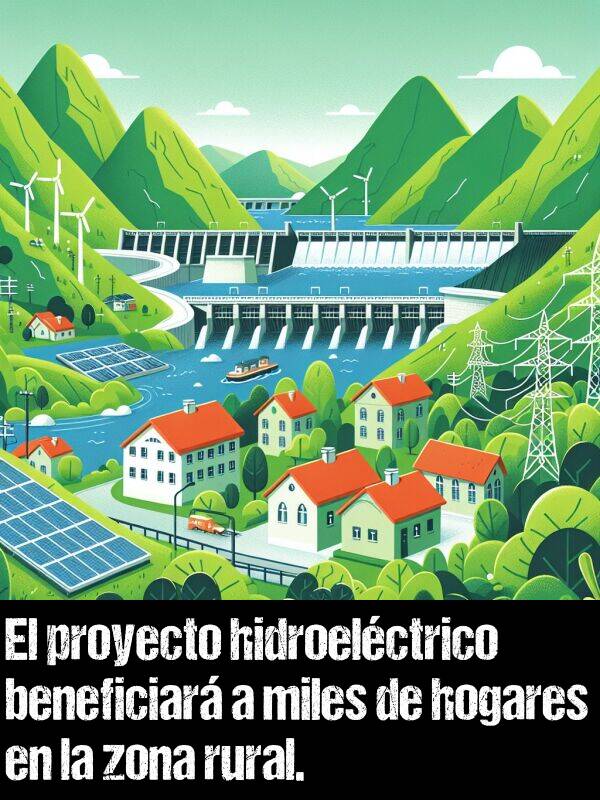 beneficiar: El proyecto hidroelctrico beneficiar a miles de hogares en la zona rural.