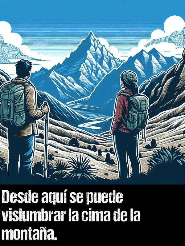 cima: Desde aqu se puede vislumbrar la cima de la montaa.