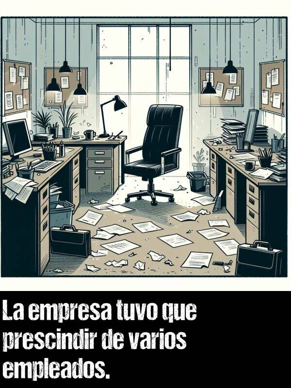 empresa: La empresa tuvo que prescindir de varios empleados.