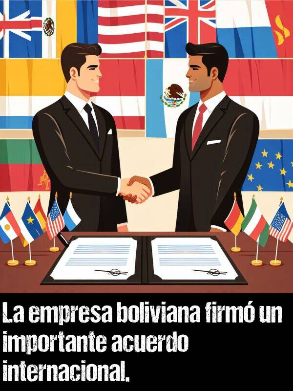 boliviana: La empresa boliviana firm un importante acuerdo internacional.