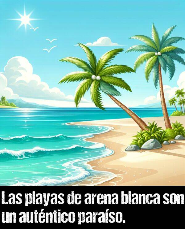 arena: Las playas de arena blanca son un autntico paraso.