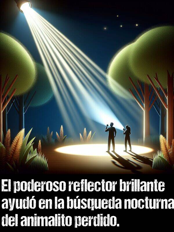 nocturna: El poderoso reflector brillante ayud en la bsqueda nocturna del animalito perdido.