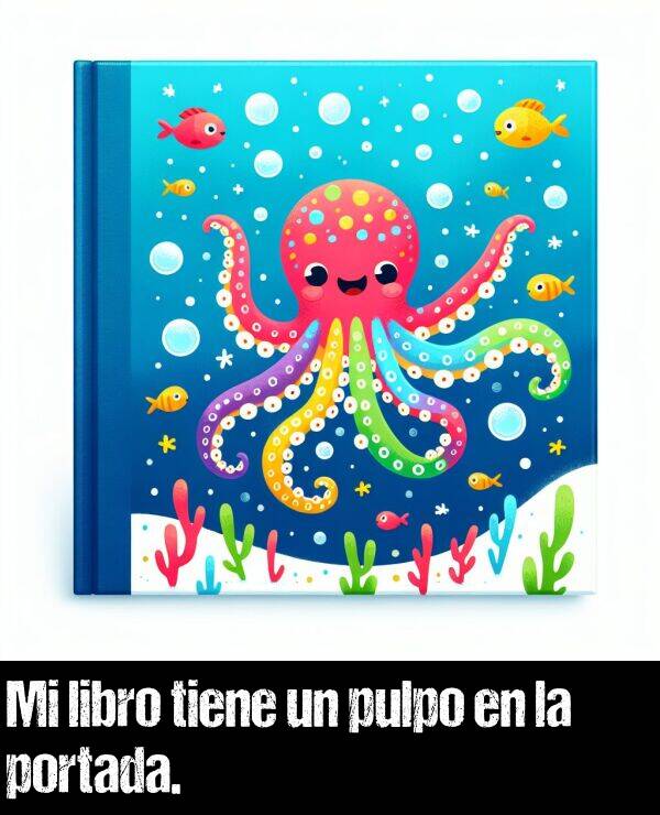 pulpo: Mi libro tiene un pulpo en la portada.