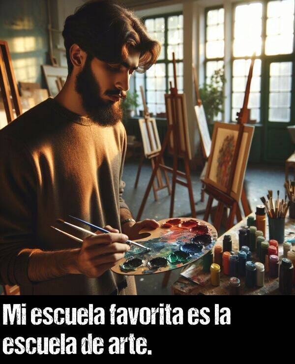 favorita: Mi escuela favorita es la escuela de arte.
