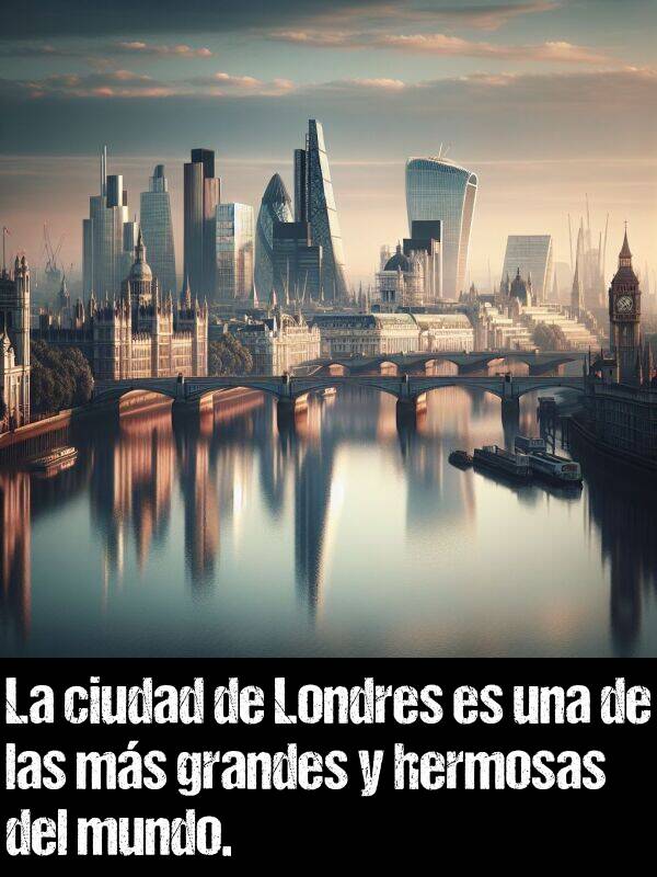 ciudad: La ciudad de Londres es una de las ms grandes y hermosas del mundo.