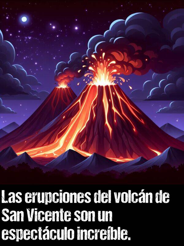 increble: Las erupciones del volcn de San Vicente son un espectculo increble.