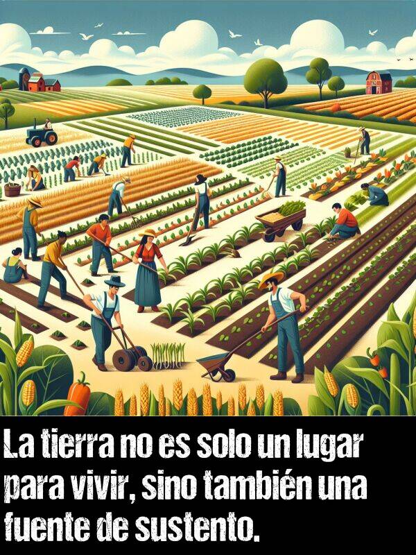 sino: La tierra no es solo un lugar para vivir, sino tambin una fuente de sustento.