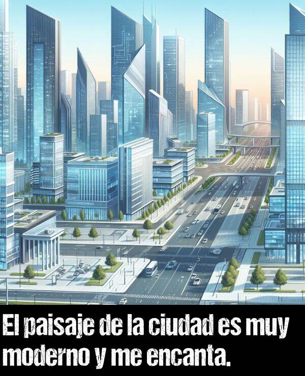 moderno: El paisaje de la ciudad es muy moderno y me encanta.