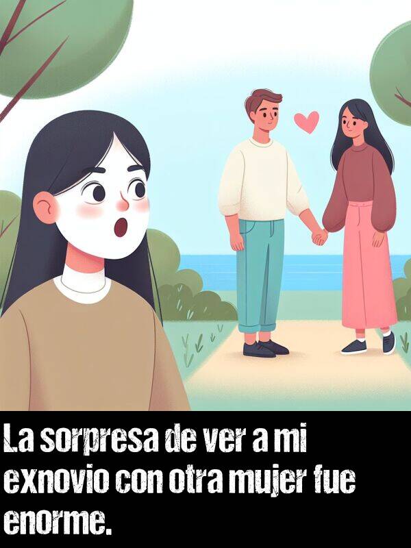 ver: La sorpresa de ver a mi exnovio con otra mujer fue enorme.