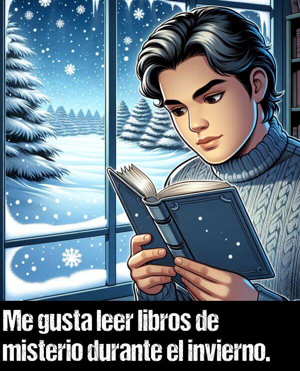 leer: Me gusta leer libros de misterio durante el invierno.