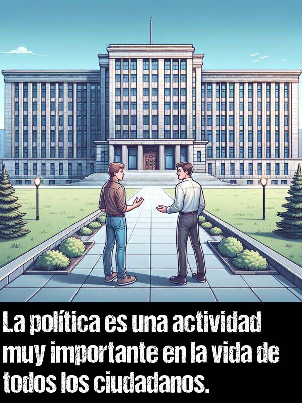 poltica: La poltica es una actividad muy importante en la vida de todos los ciudadanos.