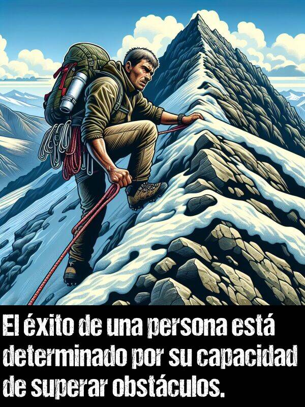 superar: El xito de una persona est determinado por su capacidad de superar obstculos.