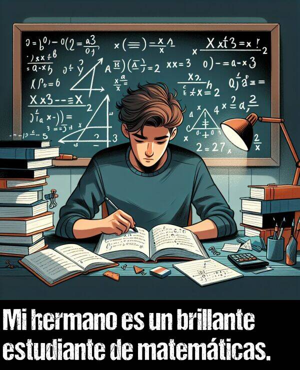 matemticas: Mi hermano es un brillante estudiante de matemticas.