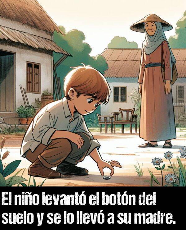 botn: El nio levant el botn del suelo y se lo llev a su madre.