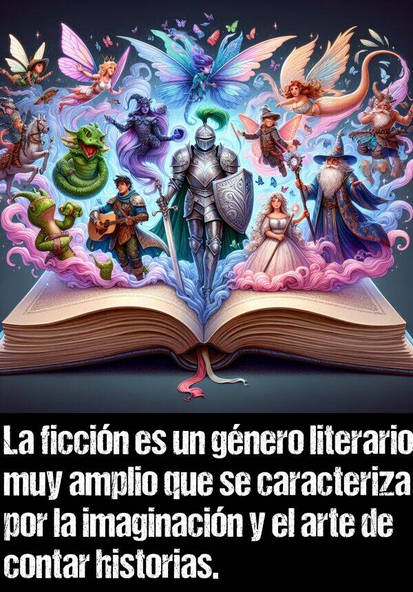 imaginacin: La ficcin es un gnero literario muy amplio que se caracteriza por la imaginacin y el arte de contar historias.
