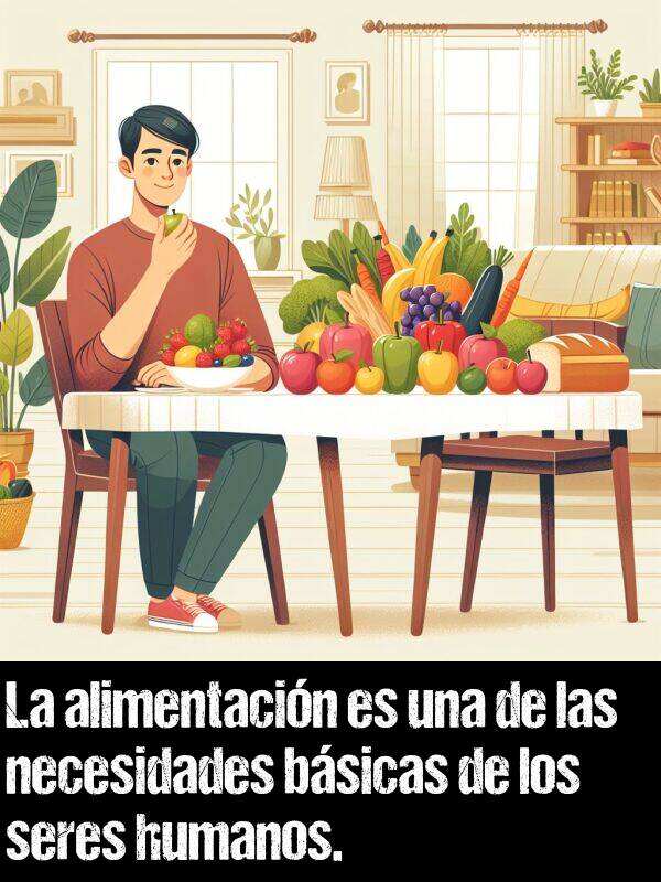 bsicas: La alimentacin es una de las necesidades bsicas de los seres humanos.