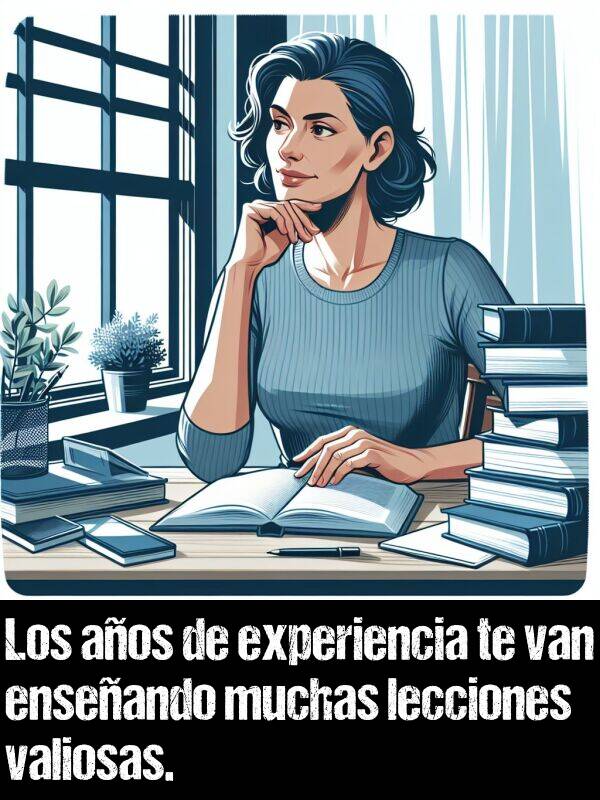 enseando: Los aos de experiencia te van enseando muchas lecciones valiosas.