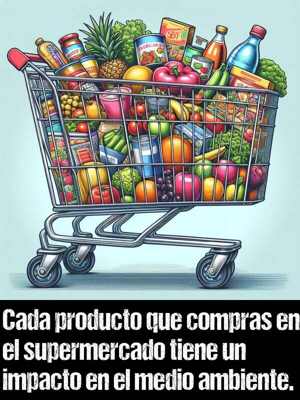 ambiente: Cada producto que compras en el supermercado tiene un impacto en el medio ambiente.