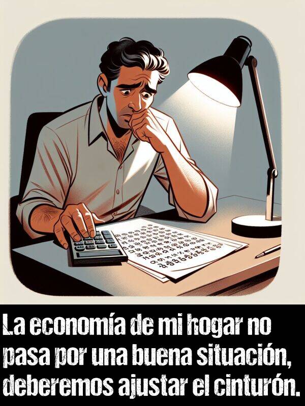 ajustar: La economa de mi hogar no pasa por una buena situacin, deberemos ajustar el cinturn.