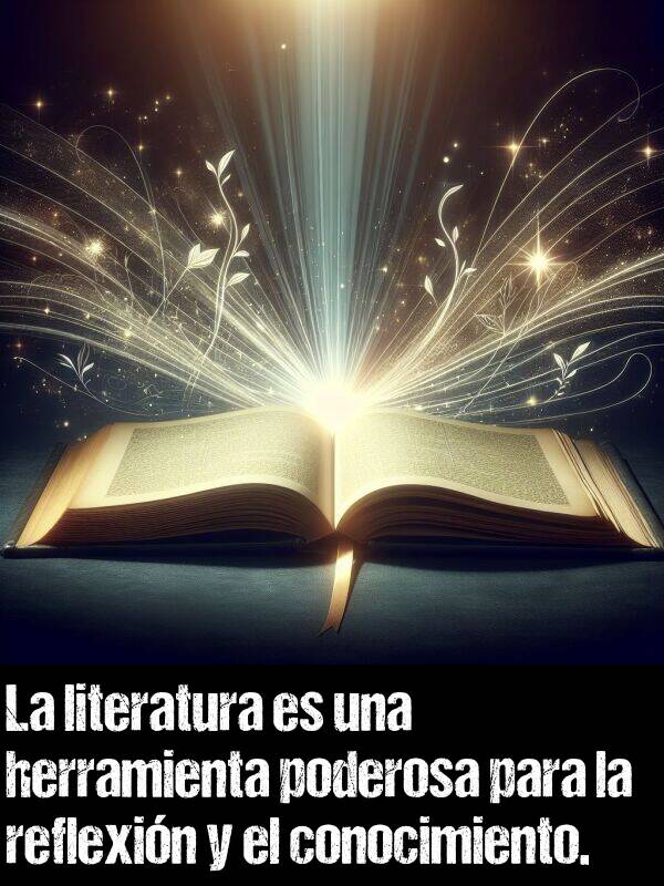 conocimiento: La literatura es una herramienta poderosa para la reflexin y el conocimiento.