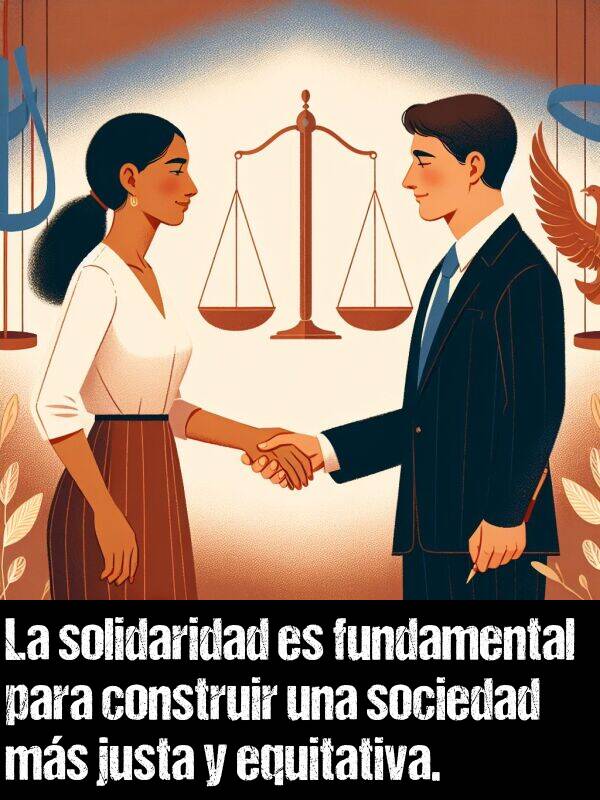 equitativa: La solidaridad es fundamental para construir una sociedad ms justa y equitativa.