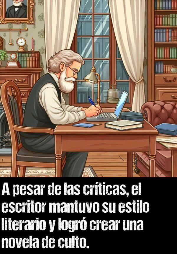 culto: A pesar de las crticas, el escritor mantuvo su estilo literario y logr crear una novela de culto.