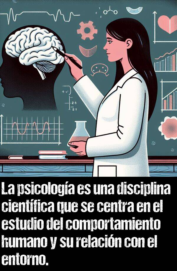 psicologa: La psicologa es una disciplina cientfica que se centra en el estudio del comportamiento humano y su relacin con el entorno.