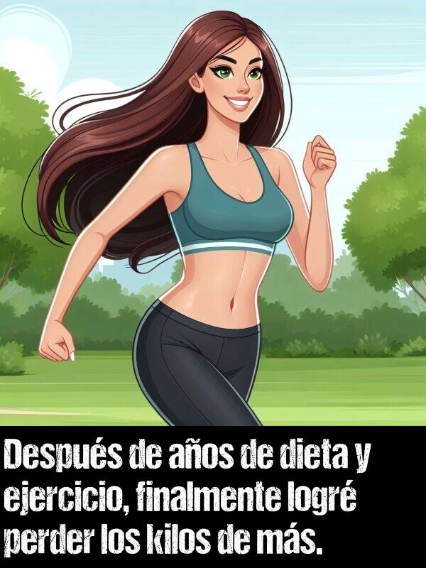 kilos: Despus de aos de dieta y ejercicio, finalmente logr perder los kilos de ms.