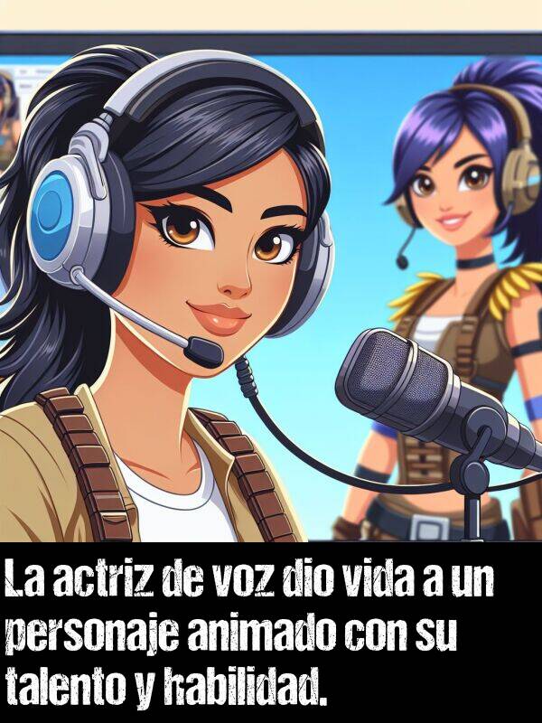 animado: La actriz de voz dio vida a un personaje animado con su talento y habilidad.
