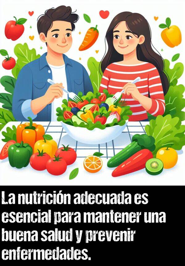 prevenir: La nutricin adecuada es esencial para mantener una buena salud y prevenir enfermedades.