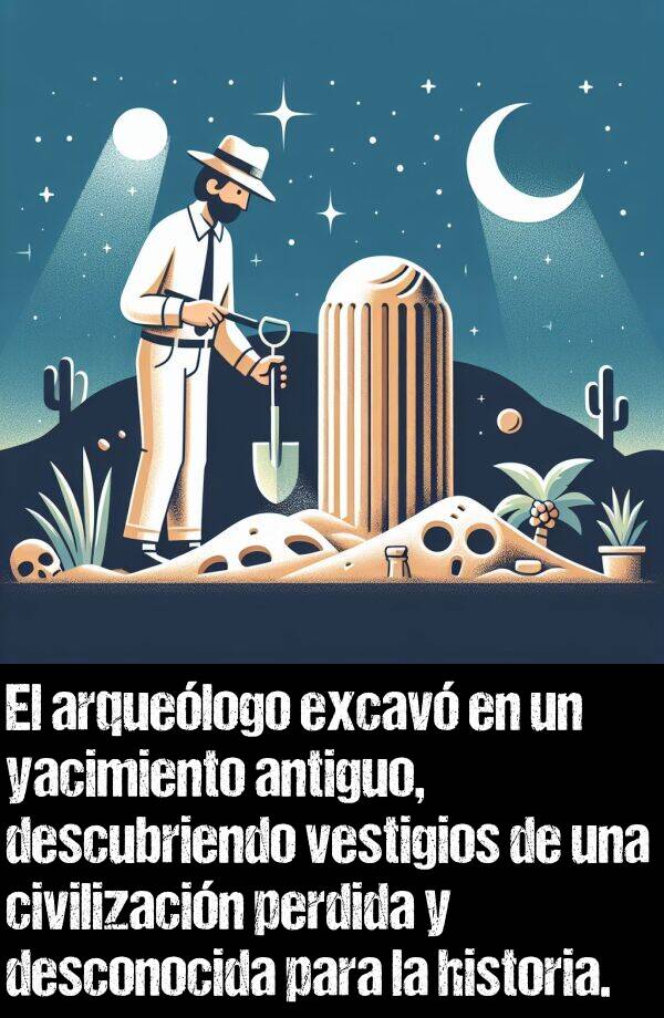 civilizacin: El arquelogo excav en un yacimiento antiguo, descubriendo vestigios de una civilizacin perdida y desconocida para la historia.