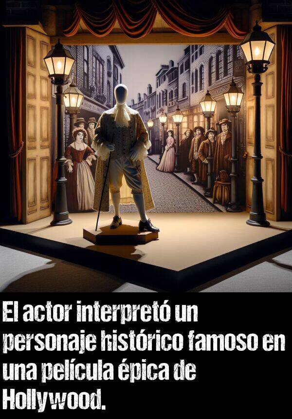 pica: El actor interpret un personaje histrico famoso en una pelcula pica de Hollywood.