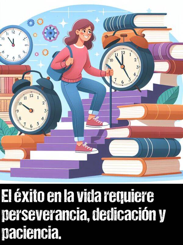 xito: El xito en la vida requiere perseverancia, dedicacin y paciencia.