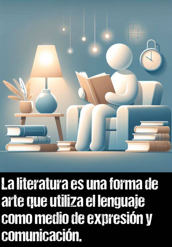 expresin: La literatura es una forma de arte que utiliza el lenguaje como medio de expresin y comunicacin.