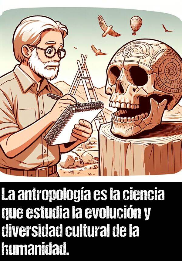 cultural: La antropologa es la ciencia que estudia la evolucin y diversidad cultural de la humanidad.