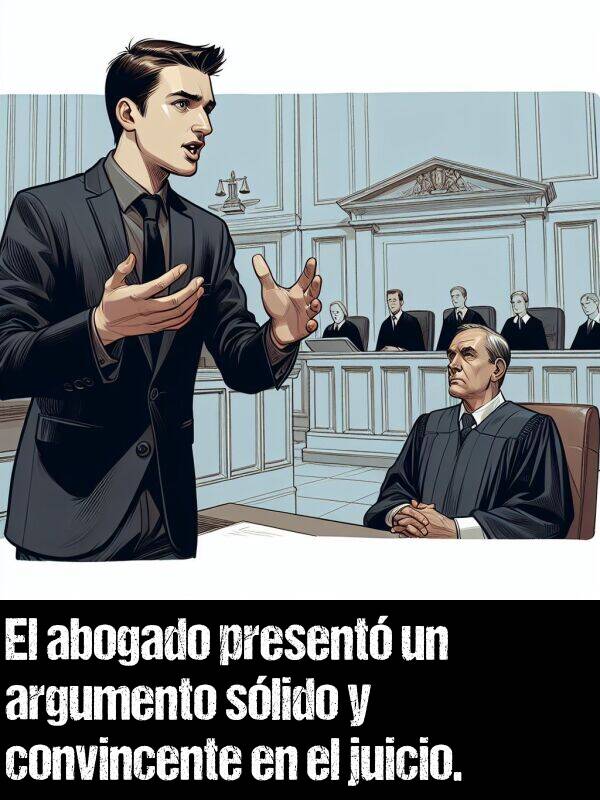 slido: El abogado present un argumento slido y convincente en el juicio.