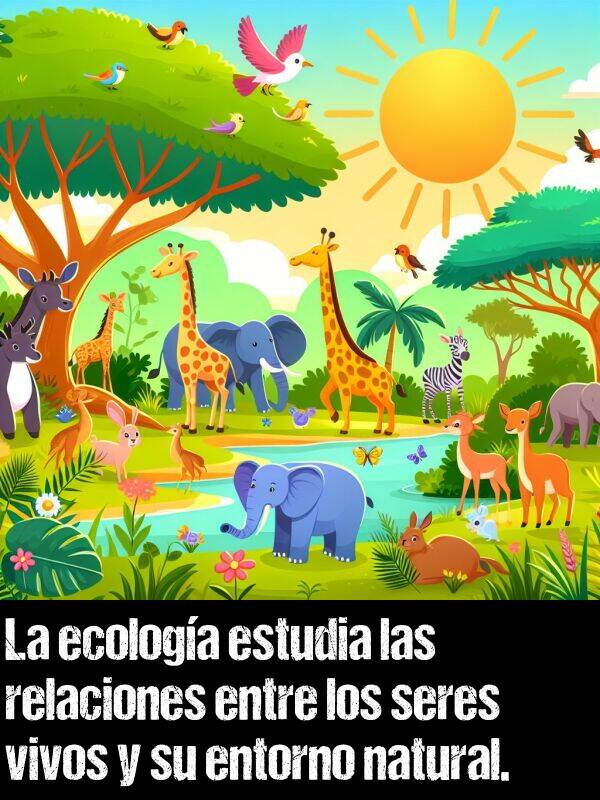 ecologa: La ecologa estudia las relaciones entre los seres vivos y su entorno natural.