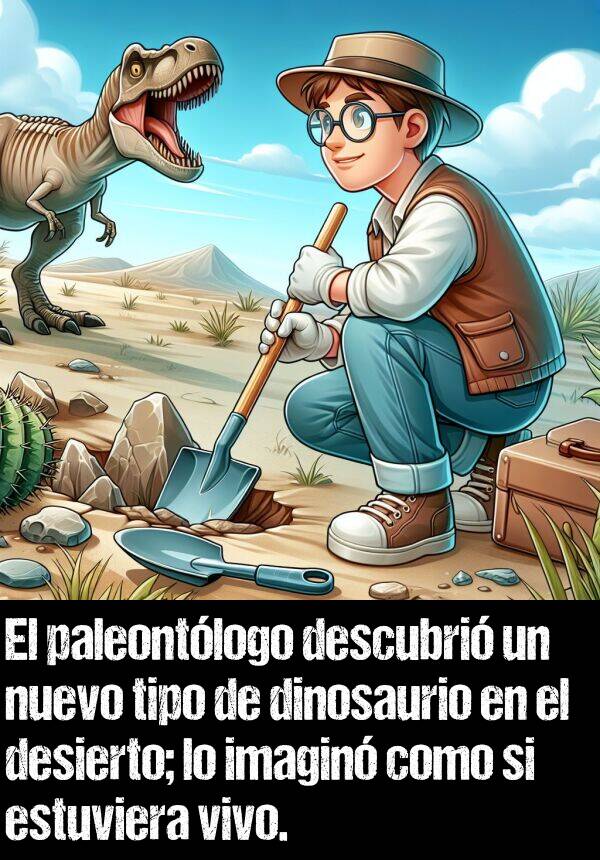 dinosaurio: El paleontlogo descubri un nuevo tipo de dinosaurio en el desierto; lo imagin como si estuviera vivo.