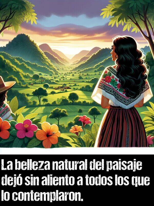 aliento: La belleza natural del paisaje dej sin aliento a todos los que lo contemplaron.